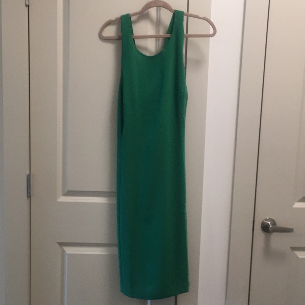 Ann Taylor Green Silk X-back Dress